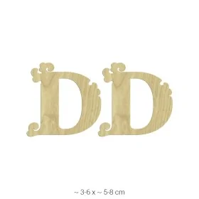 KD222 Dekoratif "D" Harfi Ahşap Boyanabilir Obje